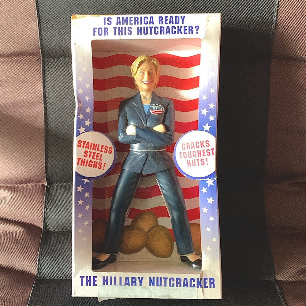 Hillary Clinton novelty Nutcracker.  Really works.